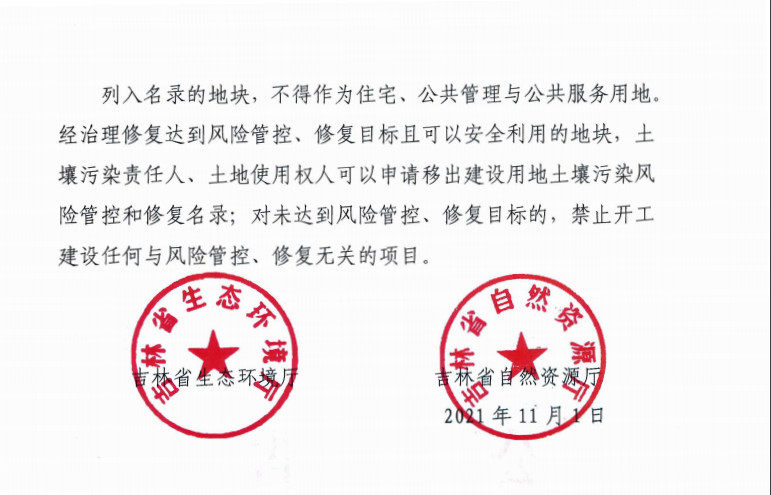 《吉林省建设用地土壤污染风险管控和修复名录》（第五批）(图2)